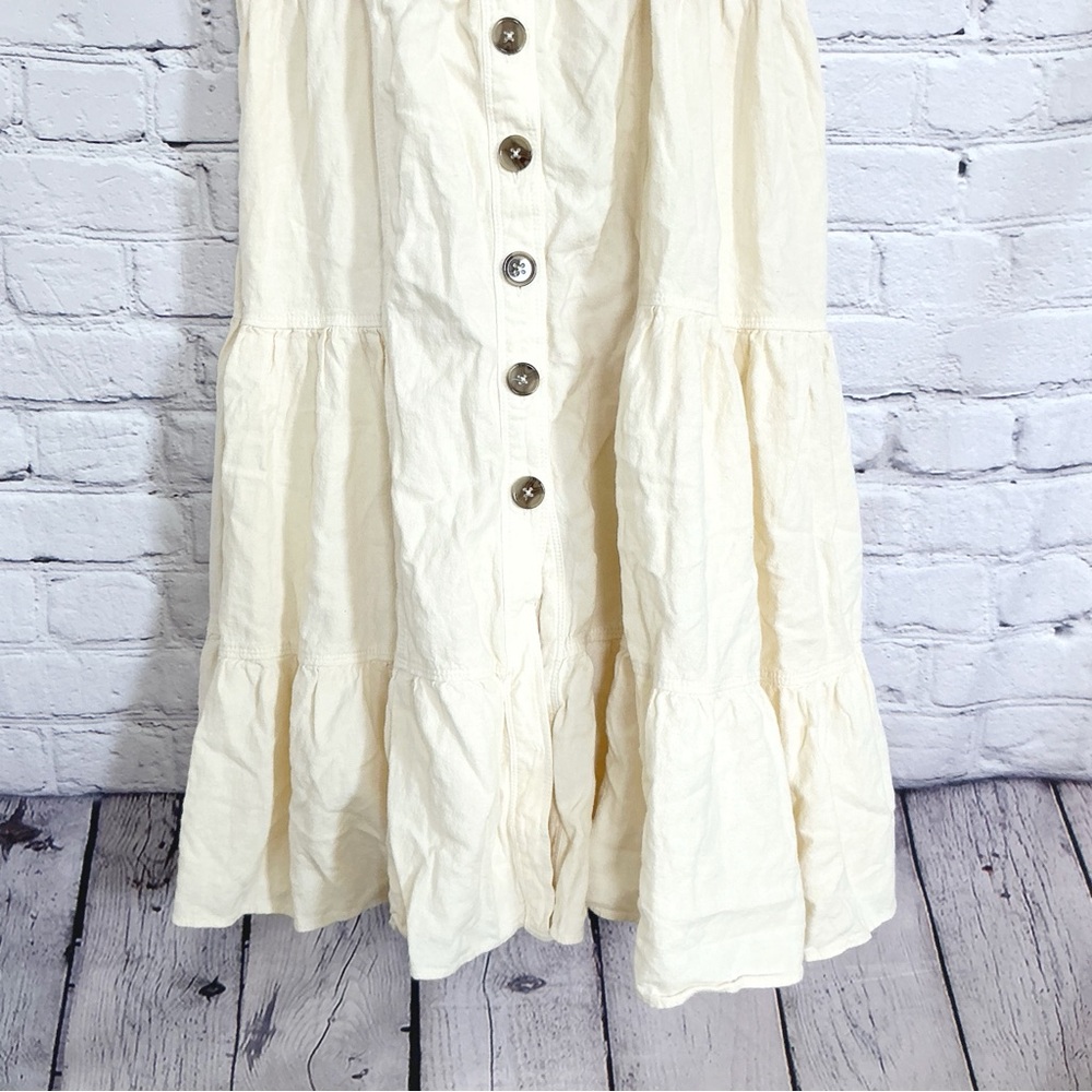 New Free People Catch the Breeze Dress Midi Ivory Linen Size XS - Picture 7 of 11